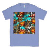 Colony Blue western sunset bison and sunflowers seamless pattern Classic Tee - HRA Design Shop