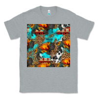 Heather Grey western sunset bison and sunflowers seamless pattern Classic Tee - HRA Design Shop
