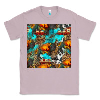 Lilac western sunset bison and sunflowers seamless pattern Classic Tee - HRA Design Shop