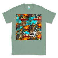 Sage western sunset bison and sunflowers seamless pattern Classic Tee - HRA Design Shop