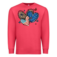 Cardinal american flag leopard hearts Premium Sweatshirt - MaliasSmallBusiness