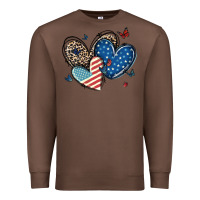 Chestnut american flag leopard hearts Premium Sweatshirt - MaliasSmallBusiness
