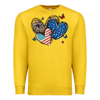 Lemon american flag leopard hearts Premium Sweatshirt - MaliasSmallBusiness