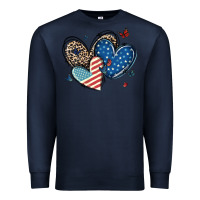 Navy american flag leopard hearts Premium Sweatshirt - MaliasSmallBusiness