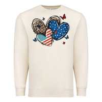 Sandshell american flag leopard hearts Premium Sweatshirt - MaliasSmallBusiness