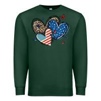 Sports Green american flag leopard hearts Premium Sweatshirt - MaliasSmallBusiness