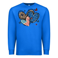 True Royal american flag leopard hearts Premium Sweatshirt - MaliasSmallBusiness