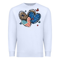 White american flag leopard hearts Premium Sweatshirt - MaliasSmallBusiness
