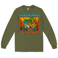 Army Green country roads take me home Long Sleeve Tee - HRA Design Shop