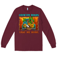 Burgundy country roads take me home Long Sleeve Tee - HRA Design Shop