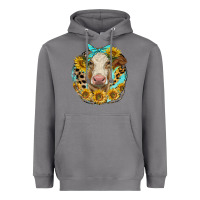 Storm simmental heifer with sunflowers and leopard Heavyweight Hoodie - LillyAllenDesigns