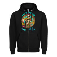 Black i hate everyone but coffee helps western skeleton coffee sunflowers Zipper Hoodie - Artiststas