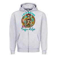 Heather Grey i hate everyone but coffee helps western skeleton coffee sunflowers Zipper Hoodie - Artiststas