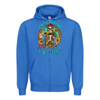 True Royal i hate everyone but coffee helps western skeleton coffee sunflowers Zipper Hoodie - Artiststas