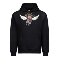 Black angel baby pig Urban Hoodie - BarkalooDesign