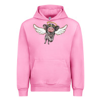 Fuchsia Pink angel baby pig Urban Hoodie - BarkalooDesign