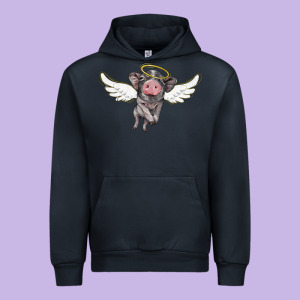 Angel Baby Pig Urban Hoodie Designed By Barkaloodesign