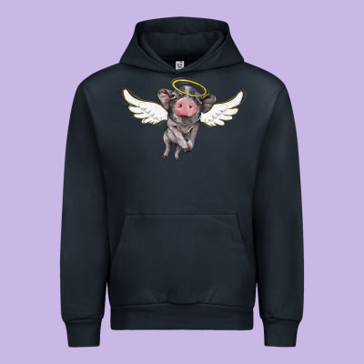 Angel Baby Pig Urban Hoodie Designed By Barkaloodesign