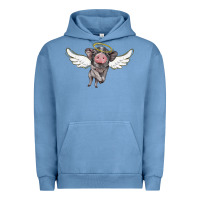 Pigment Pebble Blue angel baby pig Urban Hoodie - BarkalooDesign