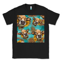 Black western sunflowers cow seamless pattern Classic Tee - HRA Design Shop