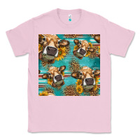 Bubblegum Pink western sunflowers cow seamless pattern Classic Tee - HRA Design Shop