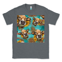 Charcoal Heather western sunflowers cow seamless pattern Classic Tee - HRA Design Shop