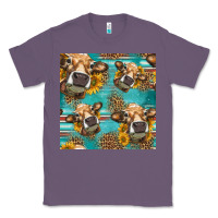 Lavender western sunflowers cow seamless pattern Classic Tee - HRA Design Shop