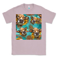 Lilac western sunflowers cow seamless pattern Classic Tee - HRA Design Shop