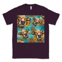 Plum western sunflowers cow seamless pattern Classic Tee - HRA Design Shop