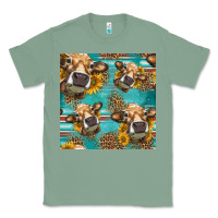Sage western sunflowers cow seamless pattern Classic Tee - HRA Design Shop