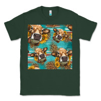 Sports Green western sunflowers cow seamless pattern Classic Tee - HRA Design Shop