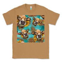 Toasted Coconut western sunflowers cow seamless pattern Classic Tee - HRA Design Shop