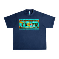 Navy teacher license plate Urban Heavy Tee - BarkalooDesign