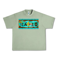Oil Green teacher license plate Urban Heavy Tee - BarkalooDesign