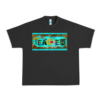Pigment Black teacher license plate Urban Heavy Tee - BarkalooDesign