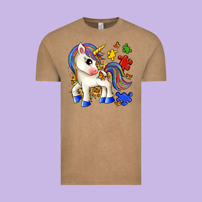 Autism Unicorn Vintage Tee Designed By Zillion Design Studio