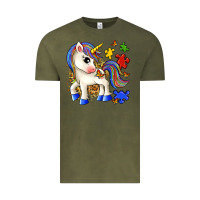 Vintage Olive autism unicorn Vintage Tee - Zillion Design Studio