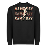 Black game day game day baseball lightning bolt Heavyweight Sweatshirt - Zillion Design Studio