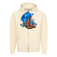 Sandshell valentines day blue boots cowgirl hat and roses Zipper Hoodie - AdoDesignShop