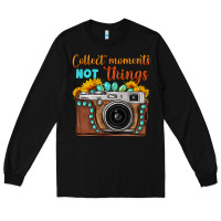 Black collect moments not things sunflower gemstone vintage camera Long Sleeve Tee - FaDigitalArtStudio