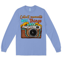Collect Moments Not Things Sunflower Gemstone Vintage Camera Long Sleeve Tee | Teevron
