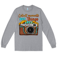 Heather Grey collect moments not things sunflower gemstone vintage camera Long Sleeve Tee - FaDigitalArtStudio