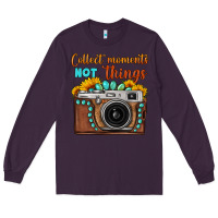 Plum collect moments not things sunflower gemstone vintage camera Long Sleeve Tee - FaDigitalArtStudio