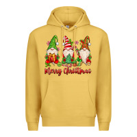 Antique Gold merry christmas gnomes Premium Hoodie - MaliasSmallBusiness