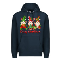 Navy merry christmas gnomes Premium Hoodie - MaliasSmallBusiness