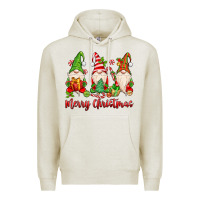 Oatmeal Heather merry christmas gnomes Premium Hoodie - MaliasSmallBusiness