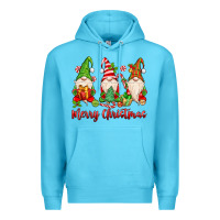 Ocean Blue merry christmas gnomes Premium Hoodie - MaliasSmallBusiness