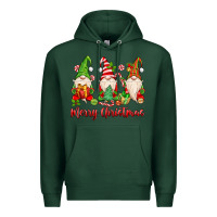 Sports Green merry christmas gnomes Premium Hoodie - MaliasSmallBusiness