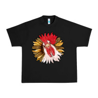 Black sunflower with rooster Urban Heavy Tee - RanaPortraitStore