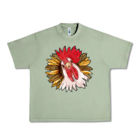 Oil Green sunflower with rooster Urban Heavy Tee - RanaPortraitStore